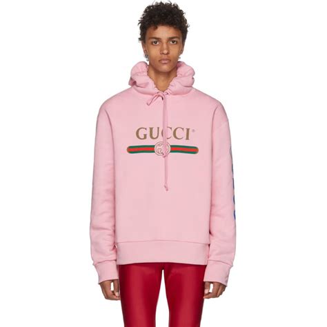 gucci heavy fleated cotton jersey zip up pink blue|mr porter gucci hoodie.